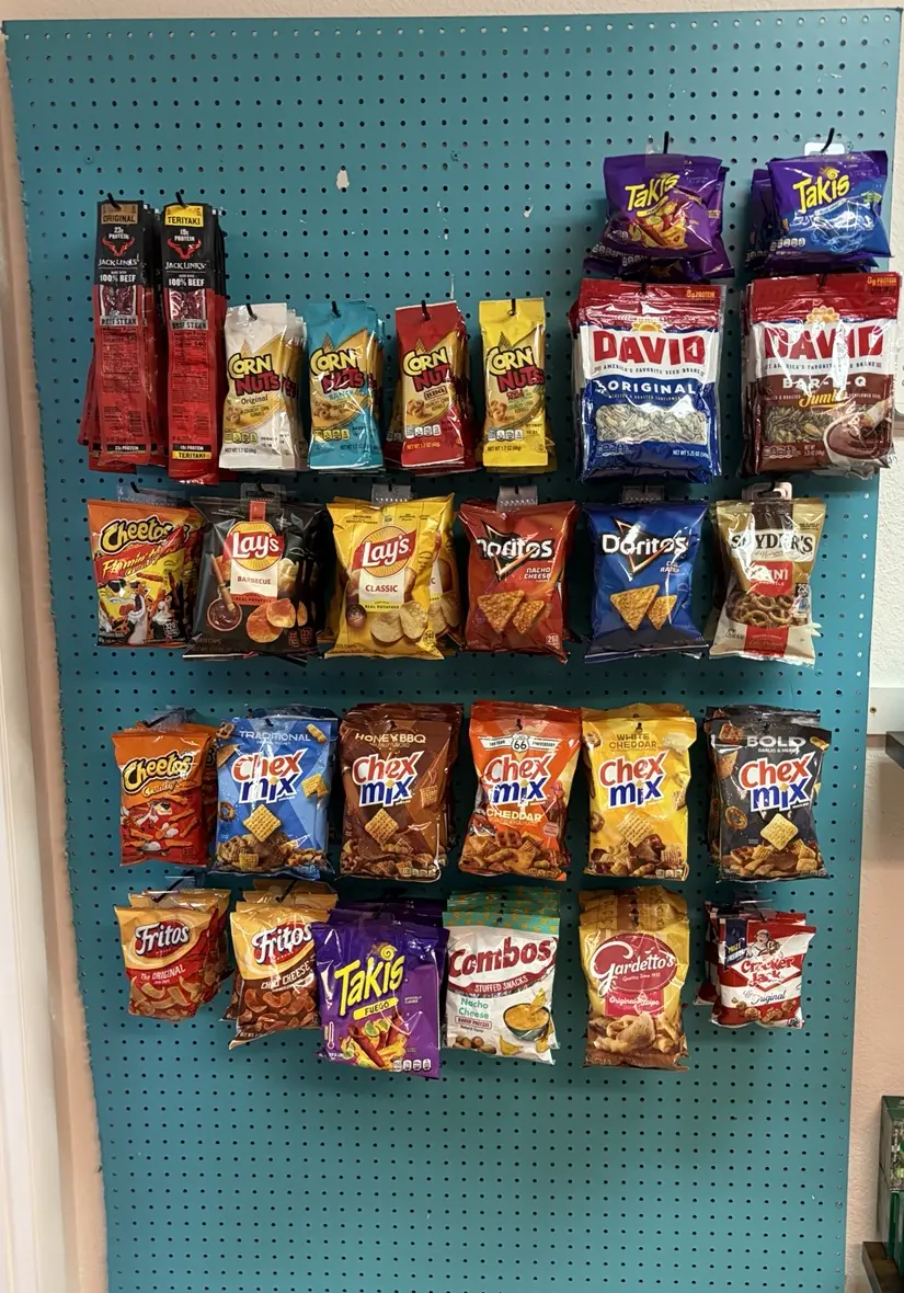 Chips and salty snacks stocked at Sunny Side Market